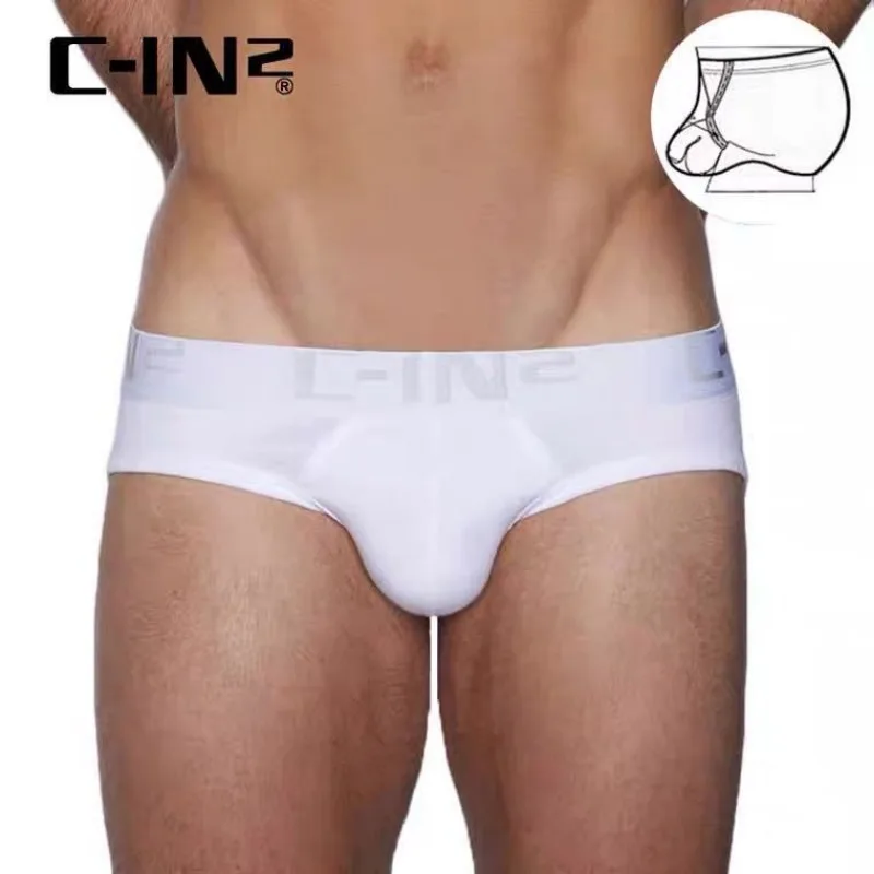 C-IN2 men\'s underwear cotton low waist sexy U convex jockstrap comfortable pants cin2 hanging ring show large lift briefs 010