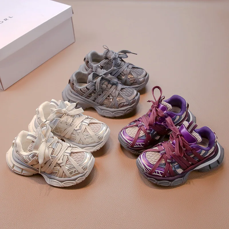 Children\'s Sneakers Chunky New Girls Basketball Shoes Fashion Versatile Kids Causal Boys Sports Shoes for School Breathable