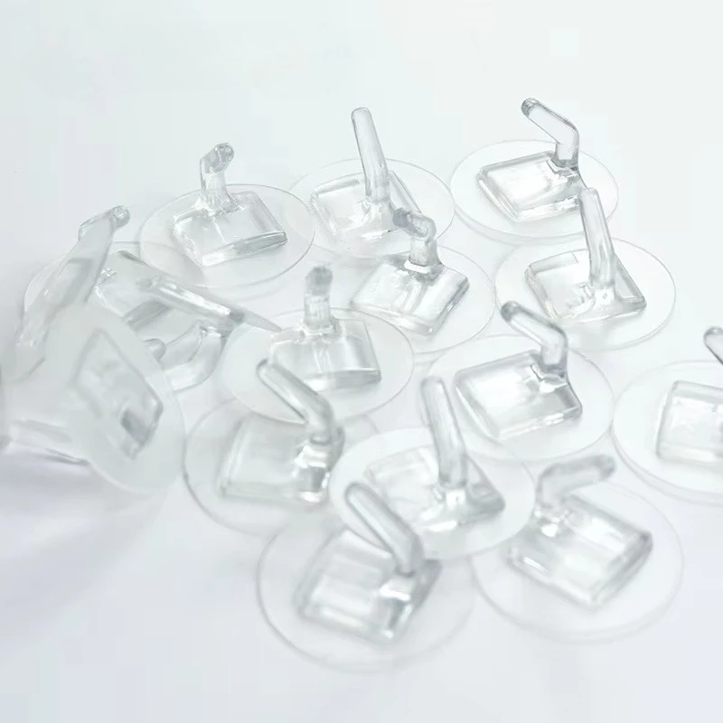 10/20 Stück transparente Kunststoff-Wandhaken für Küche, Badezimmer, Büro, Aufbewahrung, keine Spuren, keine Kratzer, wasserdichte Klebehaken