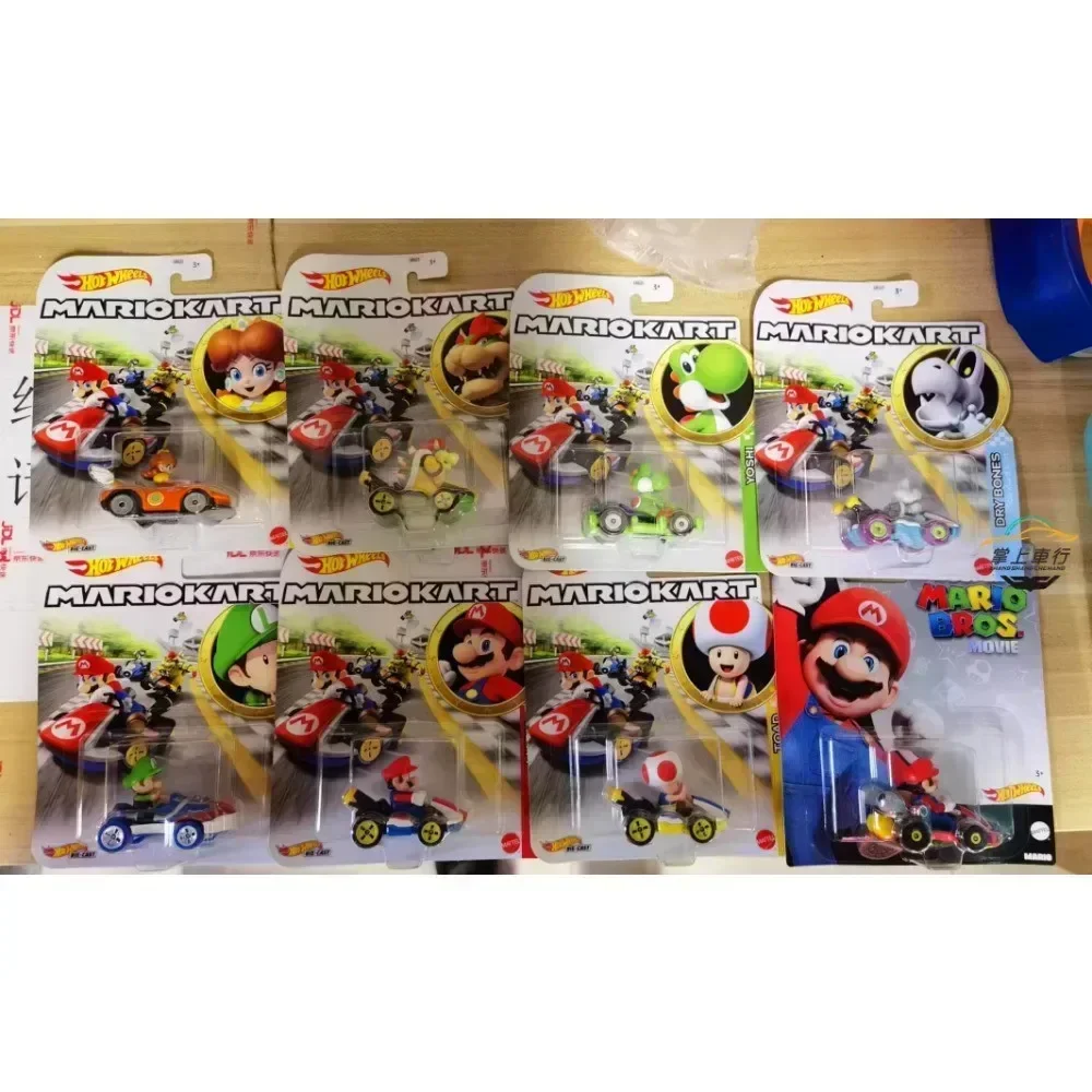 Original Hot Wheels Premium 1/64 Mario Kart Model Car Super Mario Bros Hotwheels 1:64 Hoteelws Cars Miniatures Cars Hotweheels