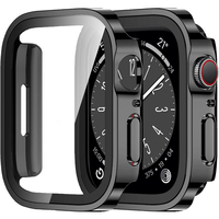 Glass+Case For Apple Watch 42 46mm 45mm 41mm 49mm 44mm 40mm straight edge Screen Protector Cover Case iWatch SE 6 7 8 9 10 Ultra