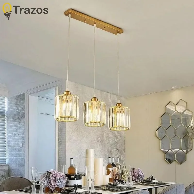 Pendant Light Nordic Restaurant Dining Table Study Bar Counter Three Head Lights Simple Modern Luxury Creative Crystal Lighting view 4