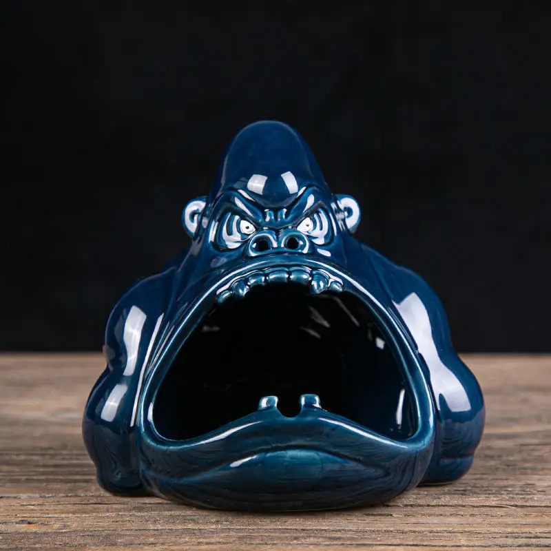 

Bulldog Gorilla Ashtray Vintage Cast Iron Black Metal Handmade Pipe Ashtray Vintage Style Decorative Metal Ashtray