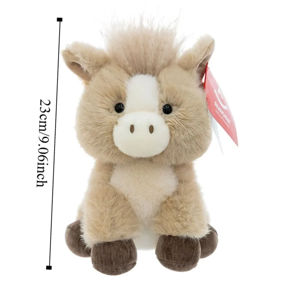 Jouet en peluche cheval debout en coton PP, poupée de poney en peluche douce et moelleuse, confortable et Portable, cheval en peluche à cheveux longs