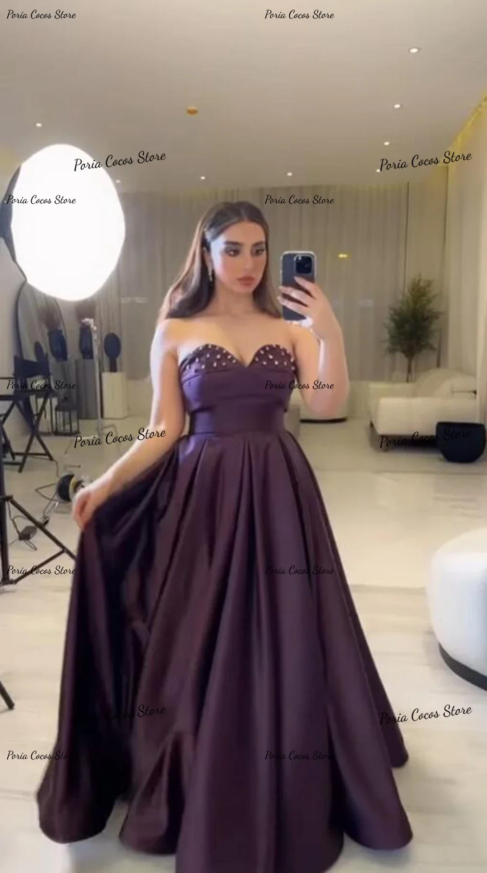 Customized Temperament Sexy Sweetheart Neck Evening Dresses A-line Satin Sleeveless Backless Charming Prom Gown Платья На Торжес