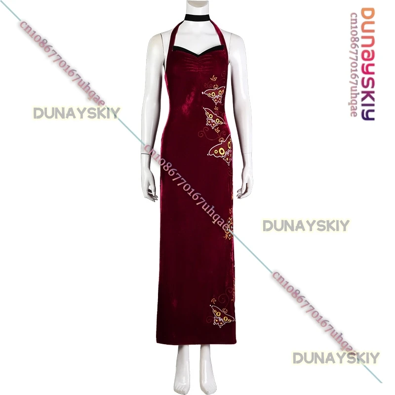 หญิง Resident 4 Ada Wong คอสเพลย์เครื่องแต่งกายสีแดง Cheongsam ชุดวิกผมสีดําชุด 2025 อะนิเมะ/ฮาโลวีน Carnival ชุดผู้หญิงหญิง