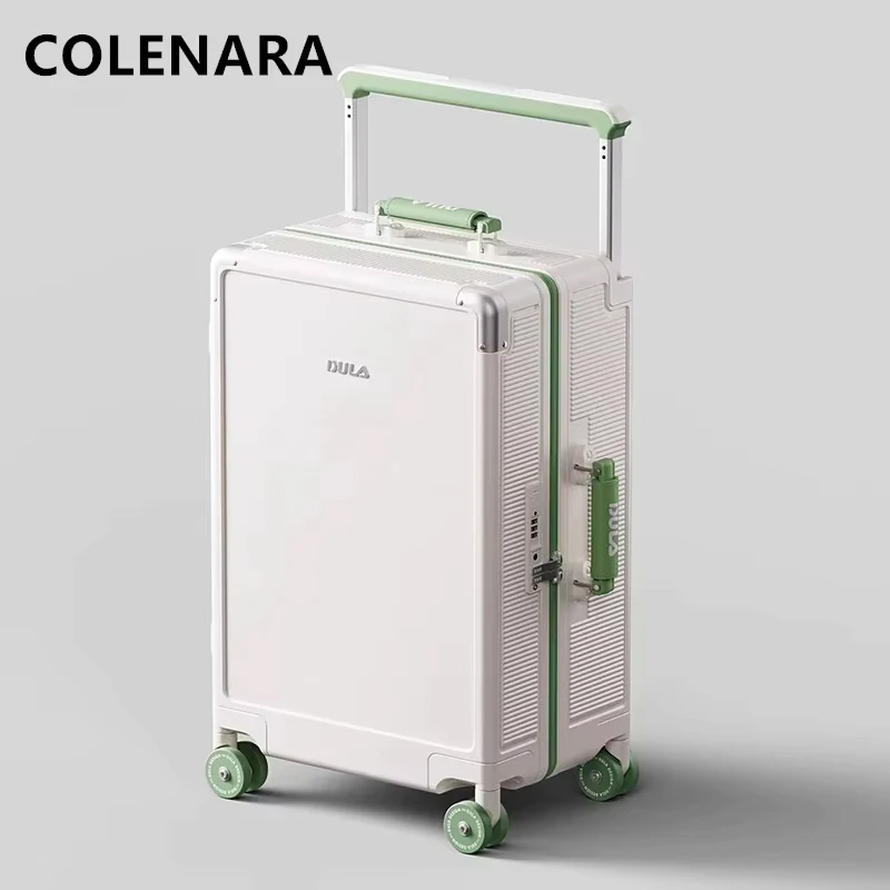 COLENARA equipaje de cabina caja de embarque de 20 pulgadas 24 "ABS + cubierta de carrito de PC 26" caja de contraseña para mujer maleta con ruedas para hombre