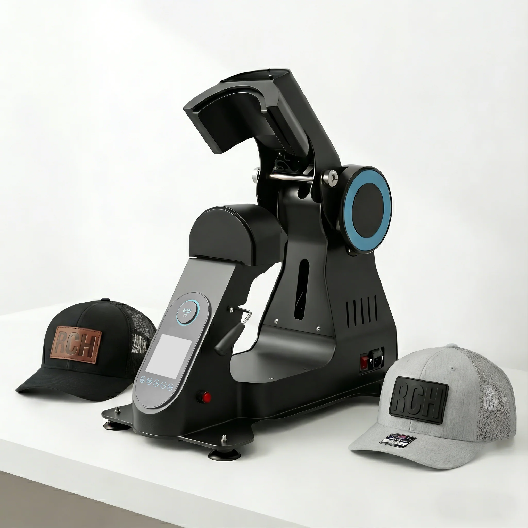 

zs-Electric Cap Heat Transfer Press Machine Dual Heating Auto Open Hat Press with Laser Alignment@