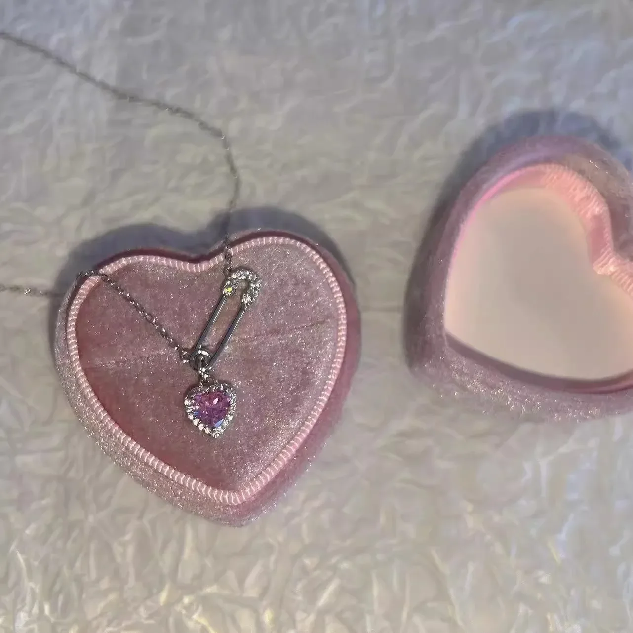 Милое и индивидуальное розовое женское колье в форме сердца, легкая роскошная и универсальная цепочка на ключицу 9527