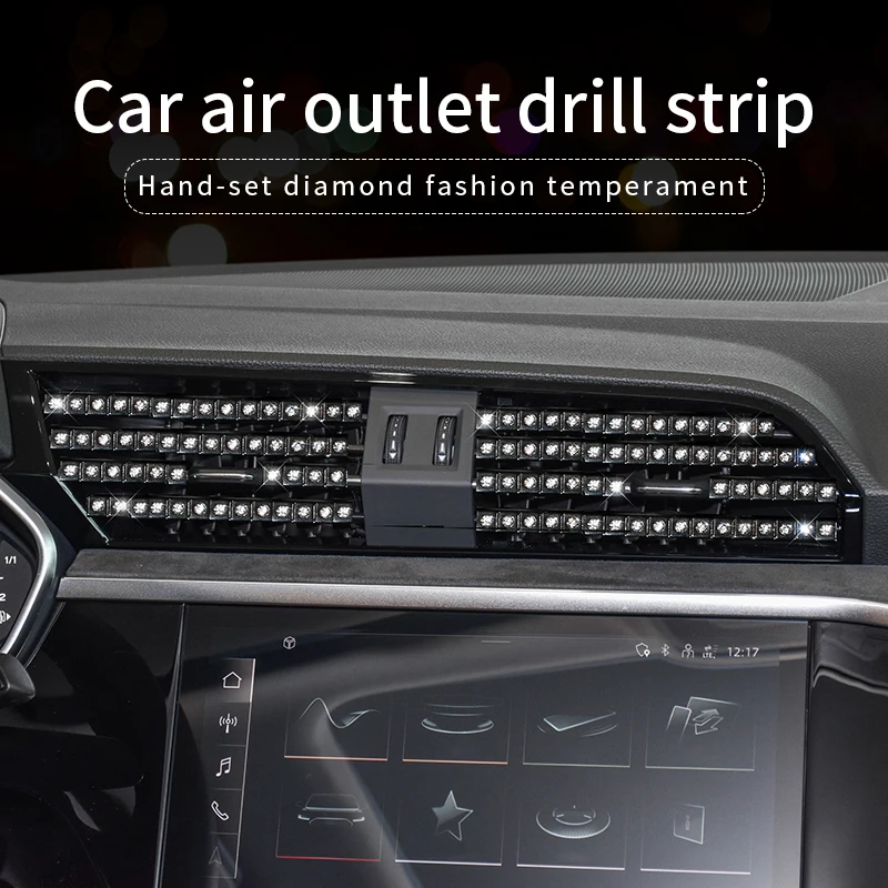 New Universal Bling Car Interior Moulding Strips Air Vent Decoration Line Diamond Car Accessories for Girls Woman Dropshipping