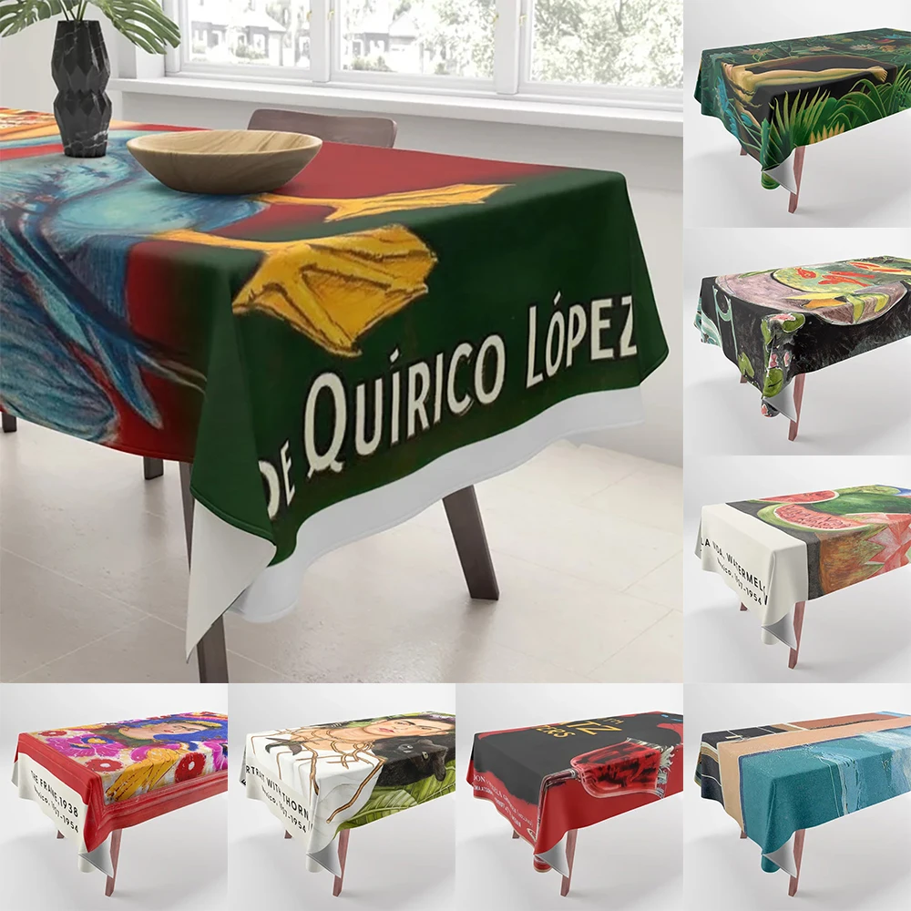 Psychodeliczny drukowany obraz olejny obrus do dekoracji domu prostokątna tkanina przeciwpyłowa