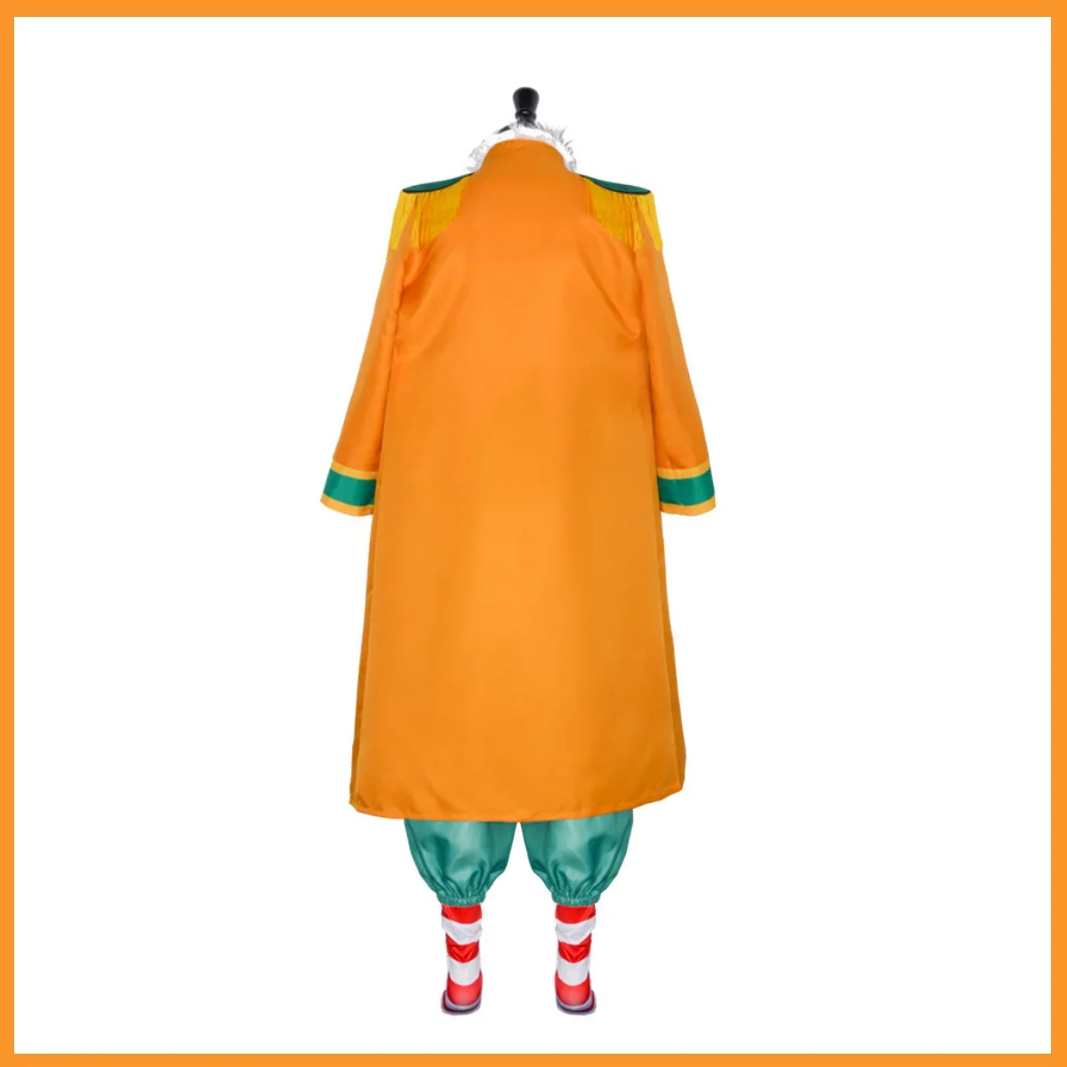 Anime Buggy Cosplay Costume Bara No Mi Chop-Chop Fruit Wig Hat Yellow Cloak Stripe T-shirt Shoes Adult Man Christmas Suit