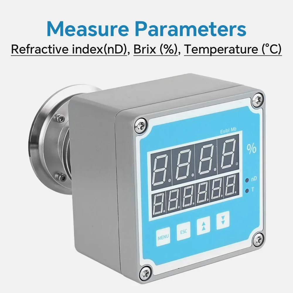 Industrial Continuous Automatic Concentration Measurement Data Transmission Digital Inline Brix Refractometer