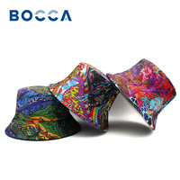 Bocca Cartoon Bucket Hat Graffiti Fisherman Hats Location Design Panama Cap For Men Women Double Sides Outdoor Suncreen Summer