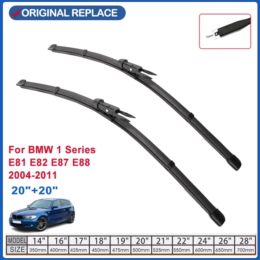 Car Wiper Blades for BMW 1 Series E81 E82 E87 E88 2004 2011 Windshield Wipers 118d 118i 120i 120d 123d 125i 128i 135i 116i 116d