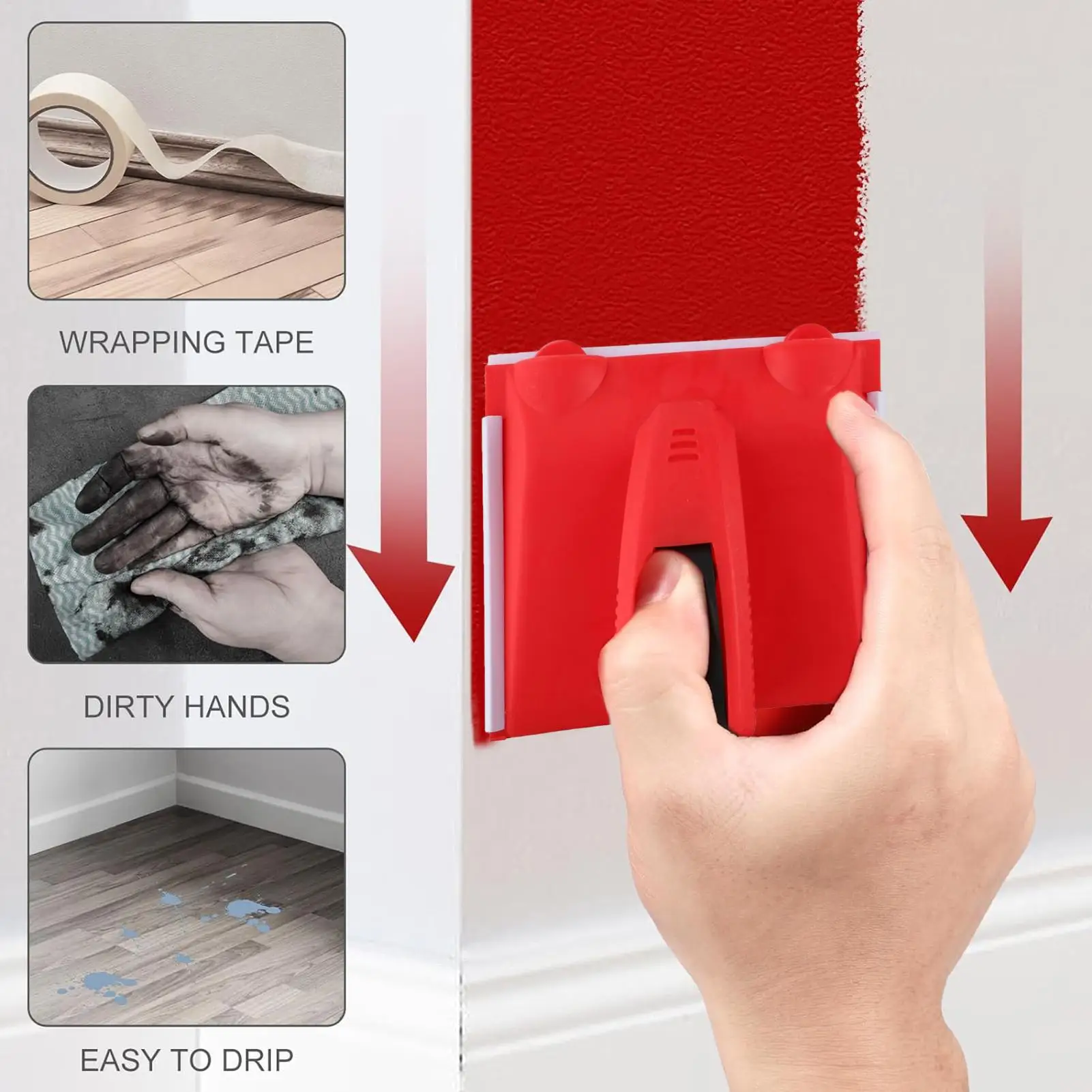 4pcs Paint Edger เครื่องมือมุมขนาดเล็กจิตรกรรมเครื่องมือขอบจิตรกร Touch-up Pad ปฏิบัติ Precision Paint Edger เครื่องมือ