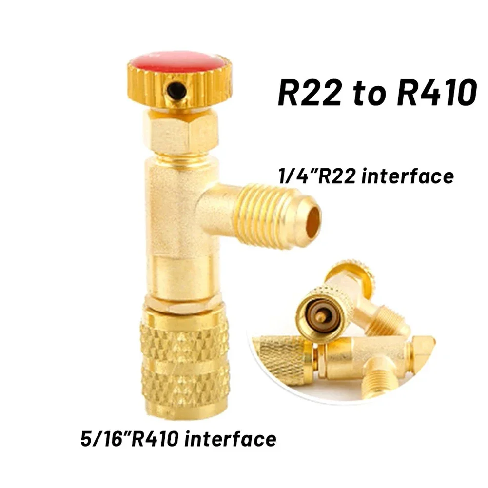 R410A Valvola di sicurezza per ricarica di refrigerazione Adattatore per aria condizionata Valvola di sicurezza per liquidi Parti di macchine utensili CNC in rame
