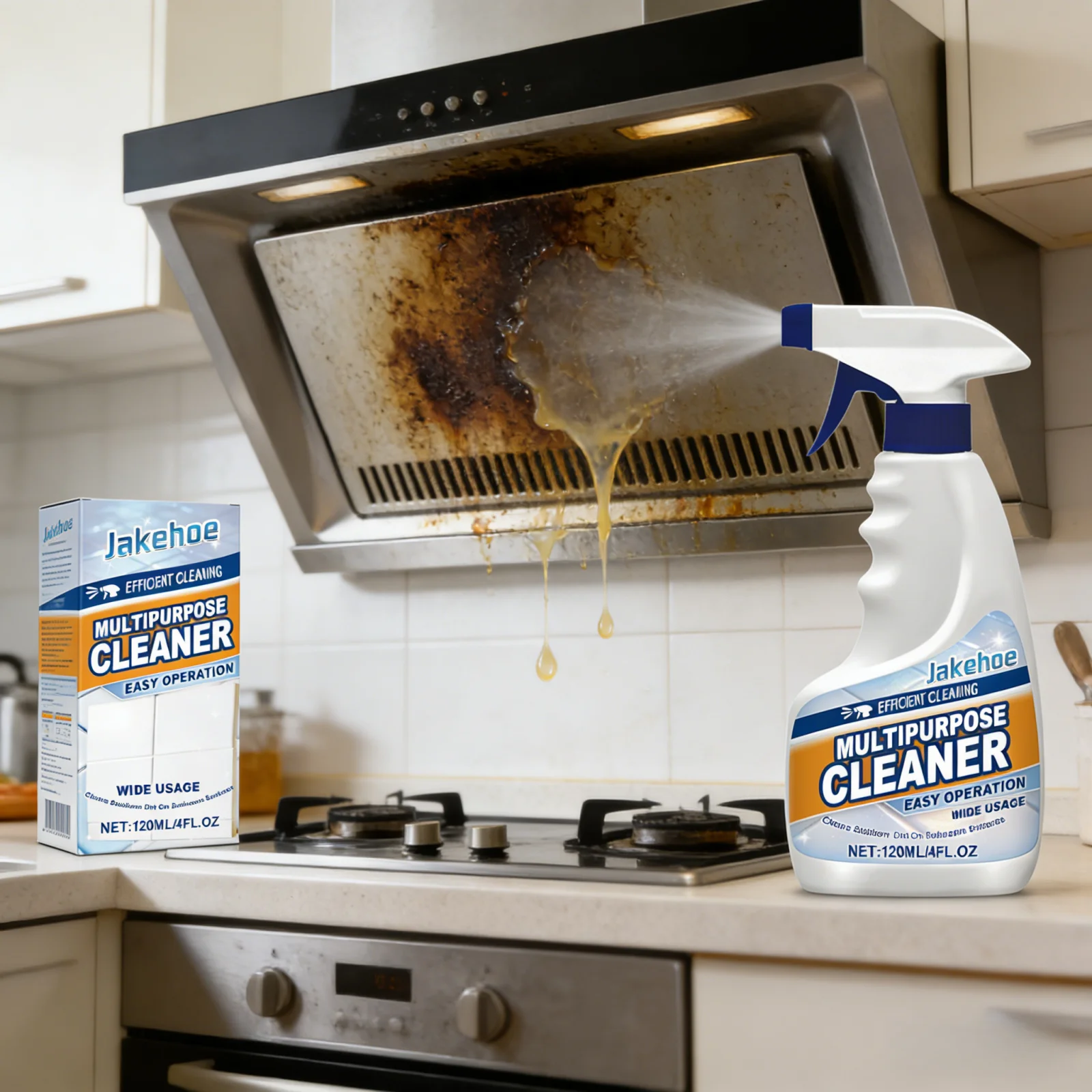 

Jakehoe Household Cleaning Spray for Countertop Floor Appliance Glass Car Quick Stain Removal Deodorizing Multipurpose Cleaner