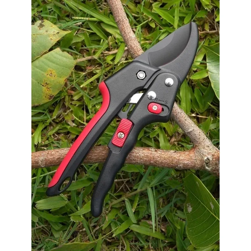 Adjustable Ratchet Garden Pruning Shear SK5 Steel Blade Labor Saving Plant Branch Pruner Trimmer Gardening Cutting Tool