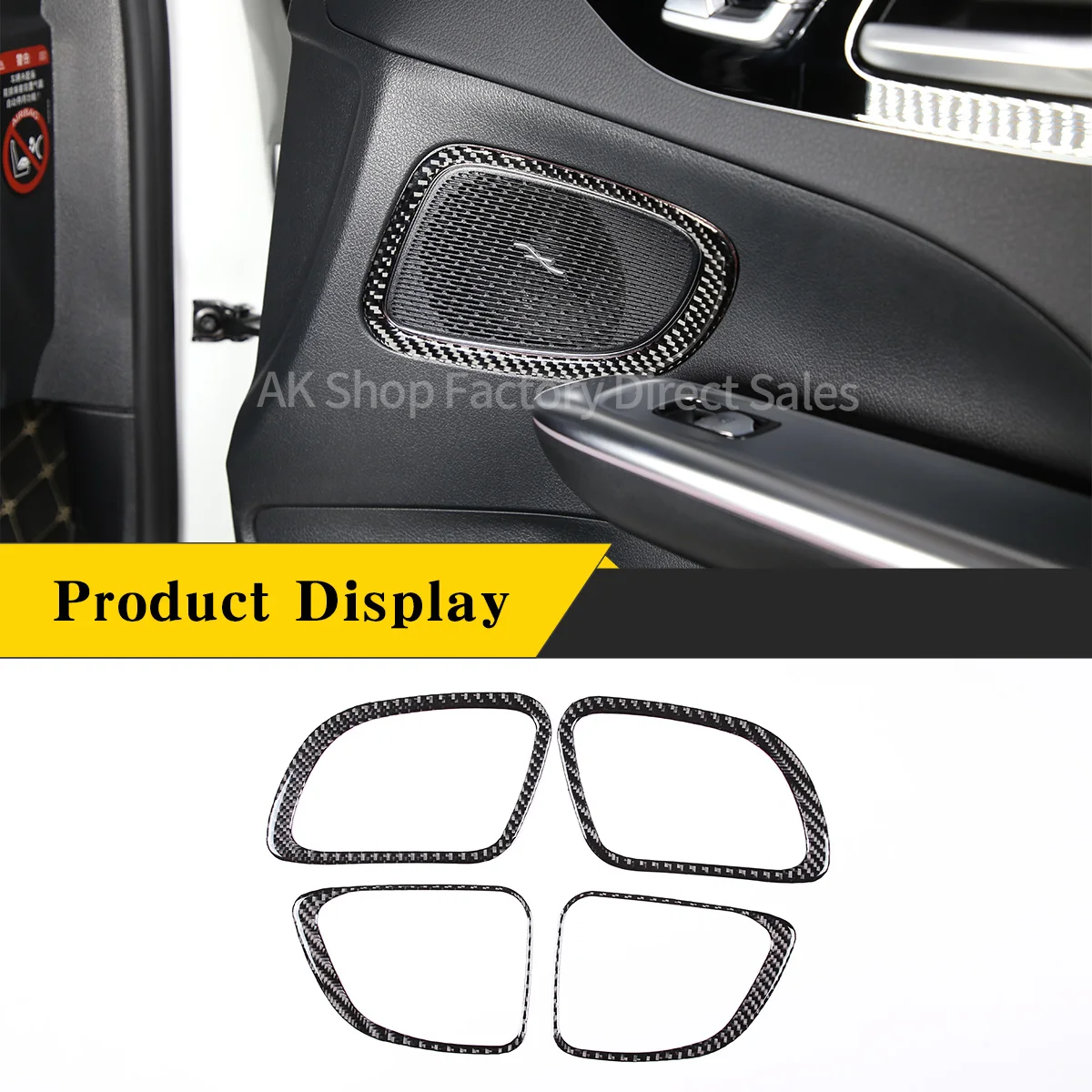 

For Mercedes-Benz C-Class W206 2022 Soft Carbon Fiber Car Door Horn Ring Panel Protection Decorative Sticker Car Accessories