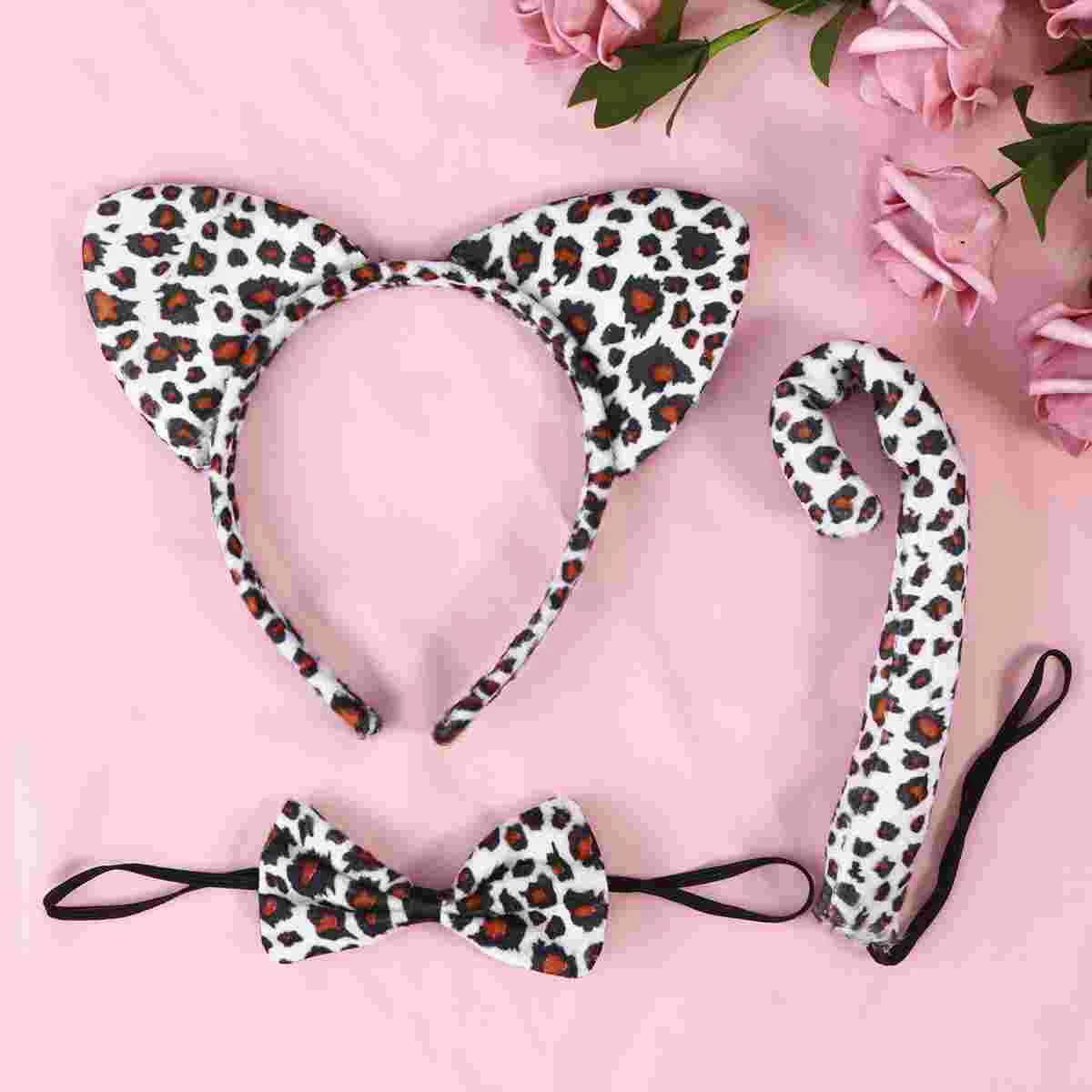 3 Pcs Cat Ear Headband Costume Favors for Kids Leopard Cosplay Woman Girl Headbands