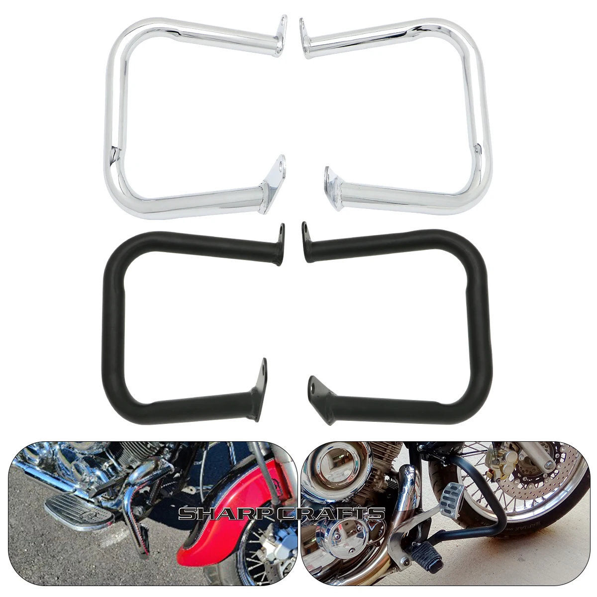 Motorcycle Engine Guard Crash Bar Protector Bumper For Yamaha Dragstar DS400 650 V-star XVS 400 650 Classic Custom 1996-2013