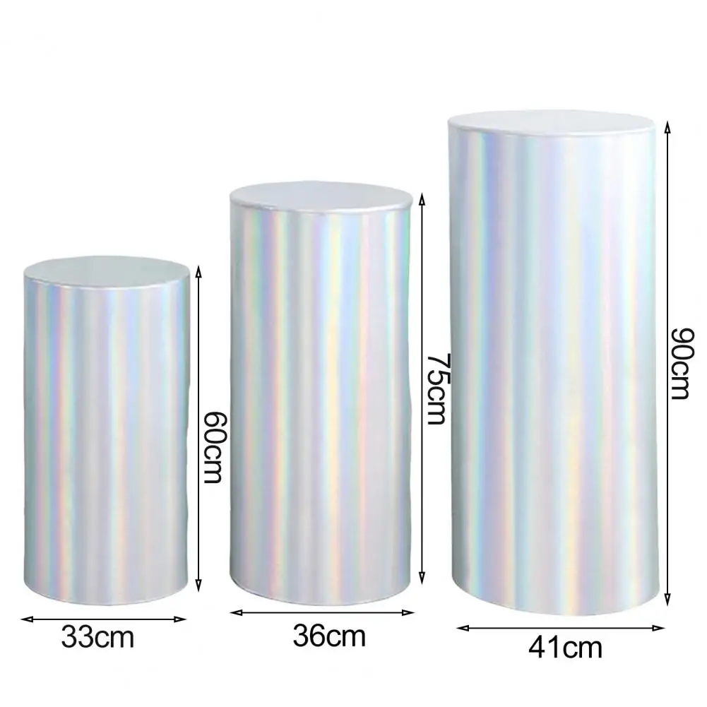 

3 Pcs Party Cylinder Pedestal Stand Cover Plinth Pillar Decorative Sleeves Birthday Party Wedding Decor Dessert Party Planner