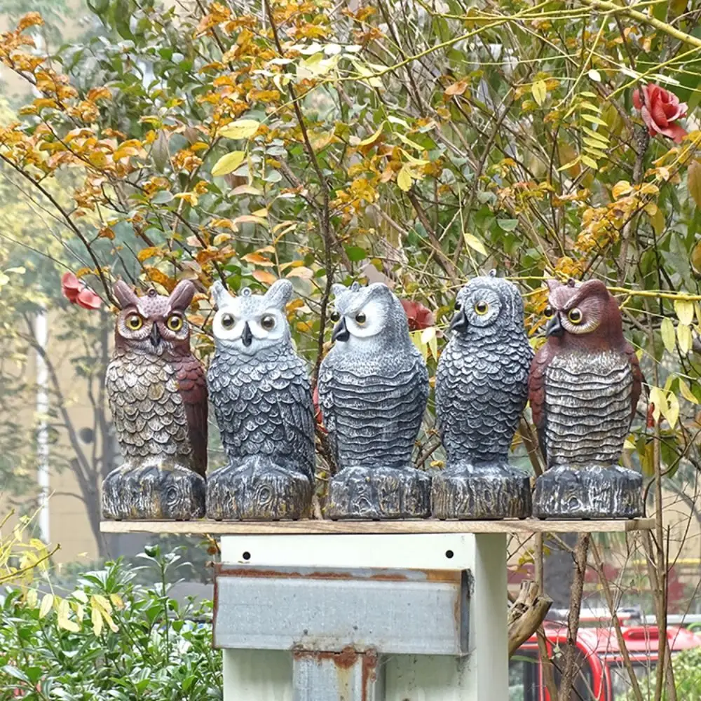 

Creative Plastic Owl Decoy Scare Birds Away Large Size Pest Control Garden Decoration Realistic Bird Deterrent Outdoor Patio