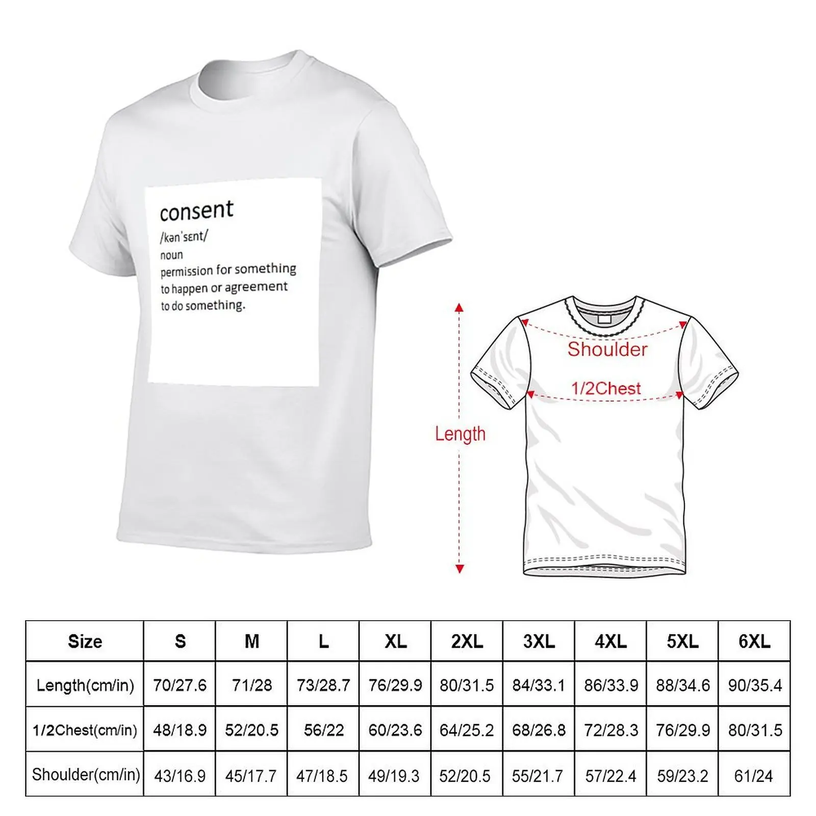 Consent T-Shirt anime shirt summer top Short sleeve tee men
