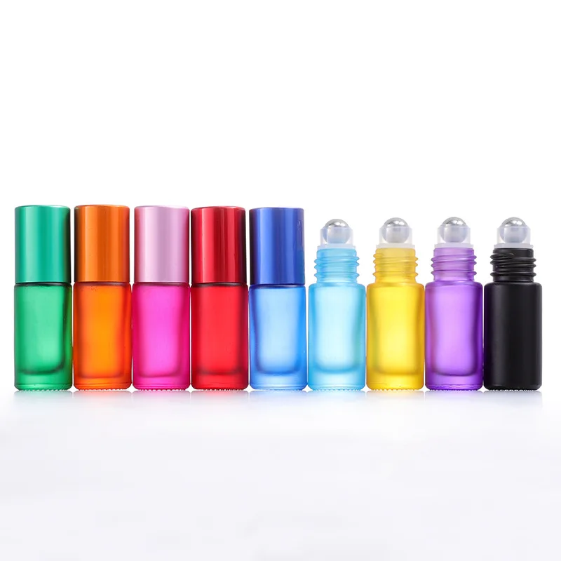 

5 шт. 5/10 мл портативный матовый стеклянный ролик для эфирных масел бутылка для духов мини многоразовый ролик для флаконов с открывалкой для ароматерапии