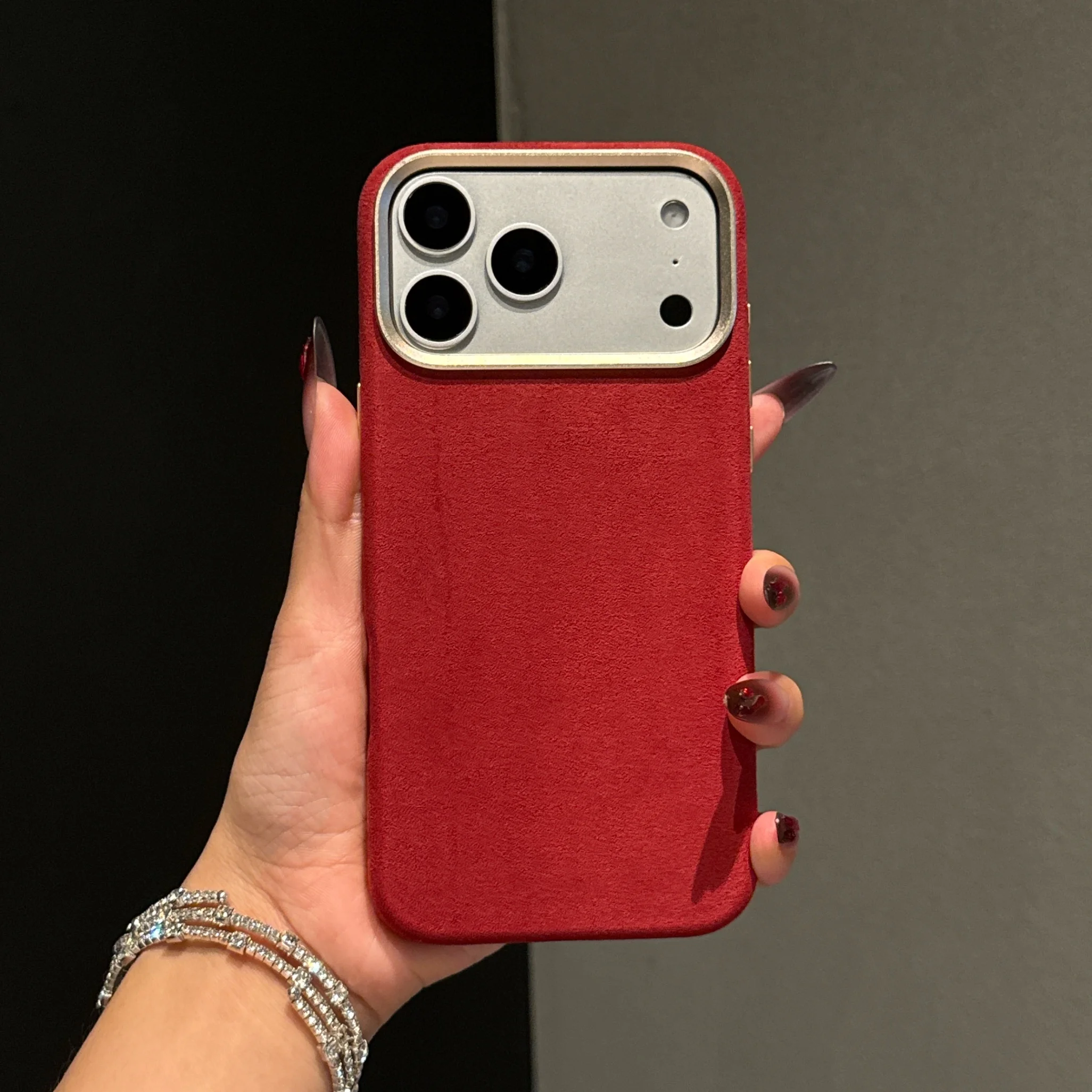 

For iPhone 17 Series High-End Oudland Suede Magnetic Case, Skin-Friendly Touch Luxury Fabric Full Body Shockproof Business Cover