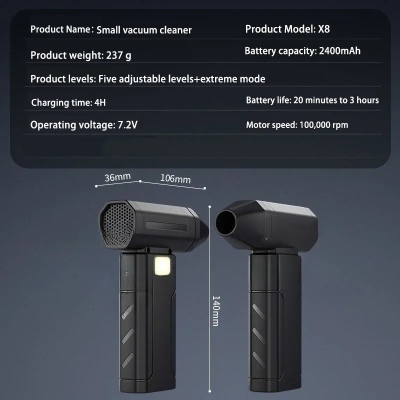 JANGKLIFE 3 في 1 مجموعة التنظيف الكهربائية USB قابلة للشحن مكنسة كهربائية صغيرة للسيارة للاستخدام المنزلي مجمع الغبار طقم تنظيف السيارات