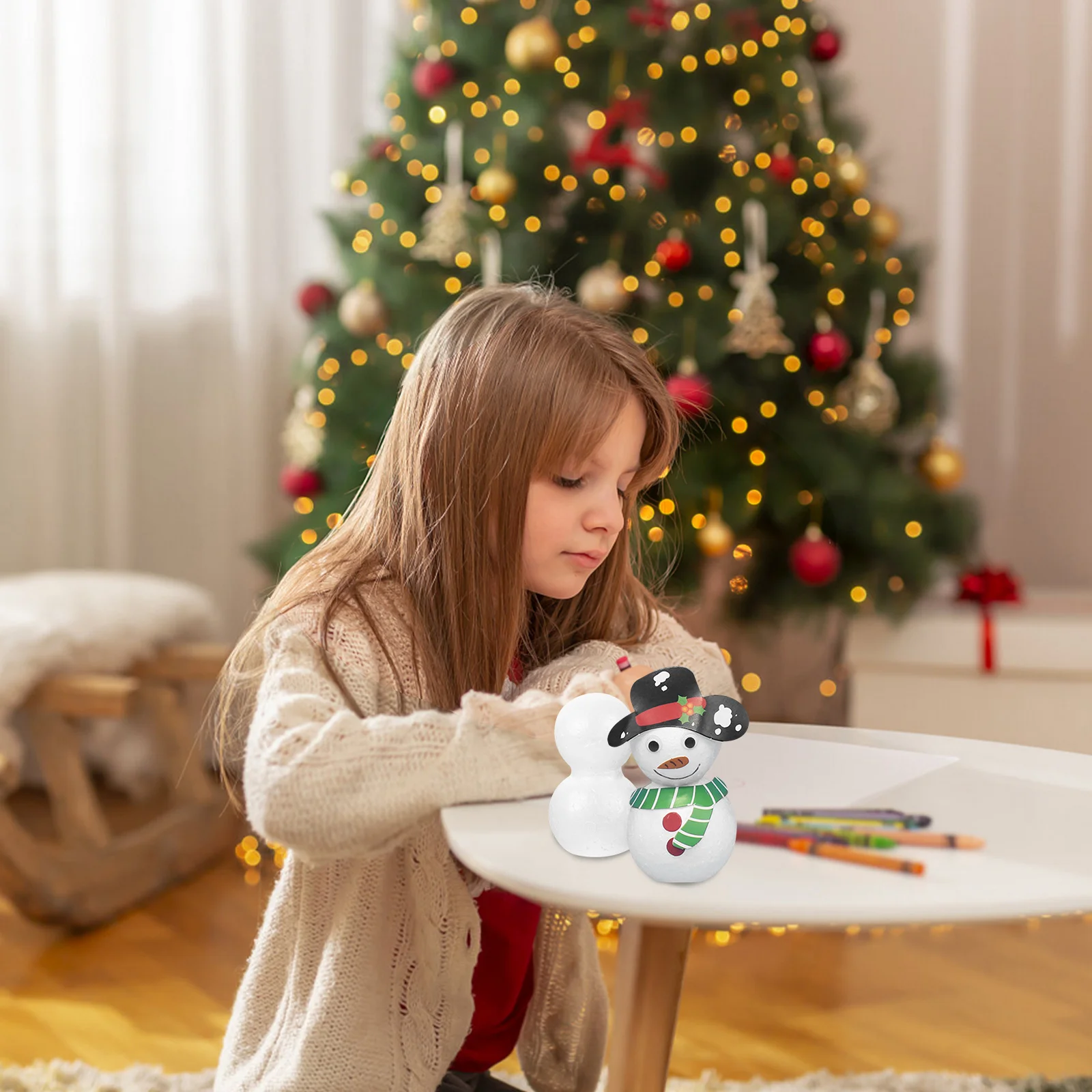 Holiday Snowman Floral Arranging Balls Model White Polystyrene Snowmen