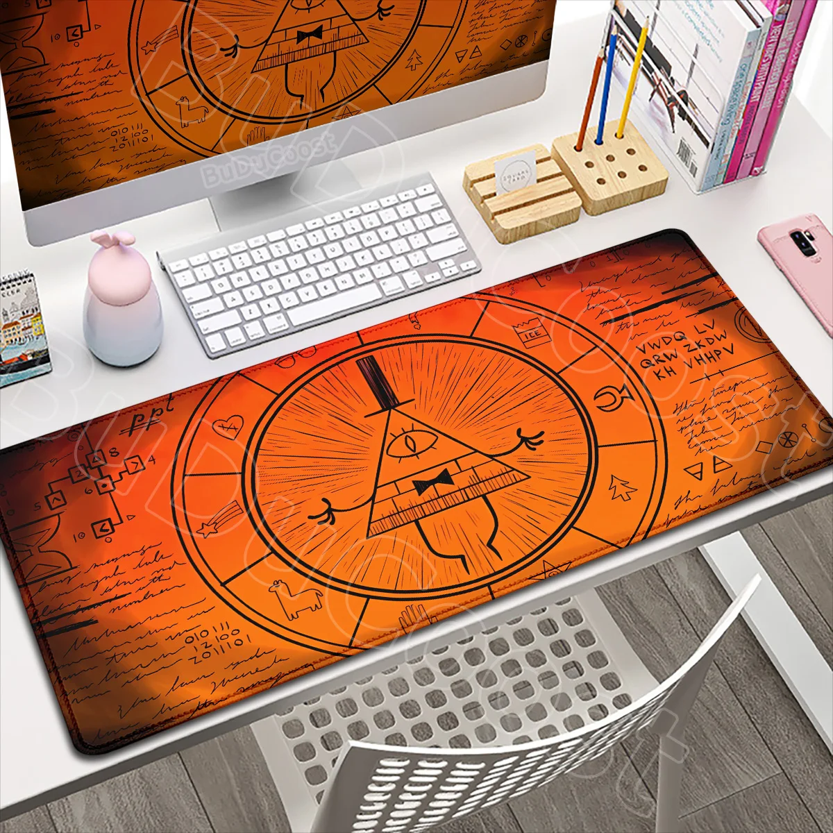 

900x400mm Locking Edge Rubber Laptopmat Gaming Mousepad Large Bill Cipher Gravity Fall Table Carpet XXL Computer Accessories Rug