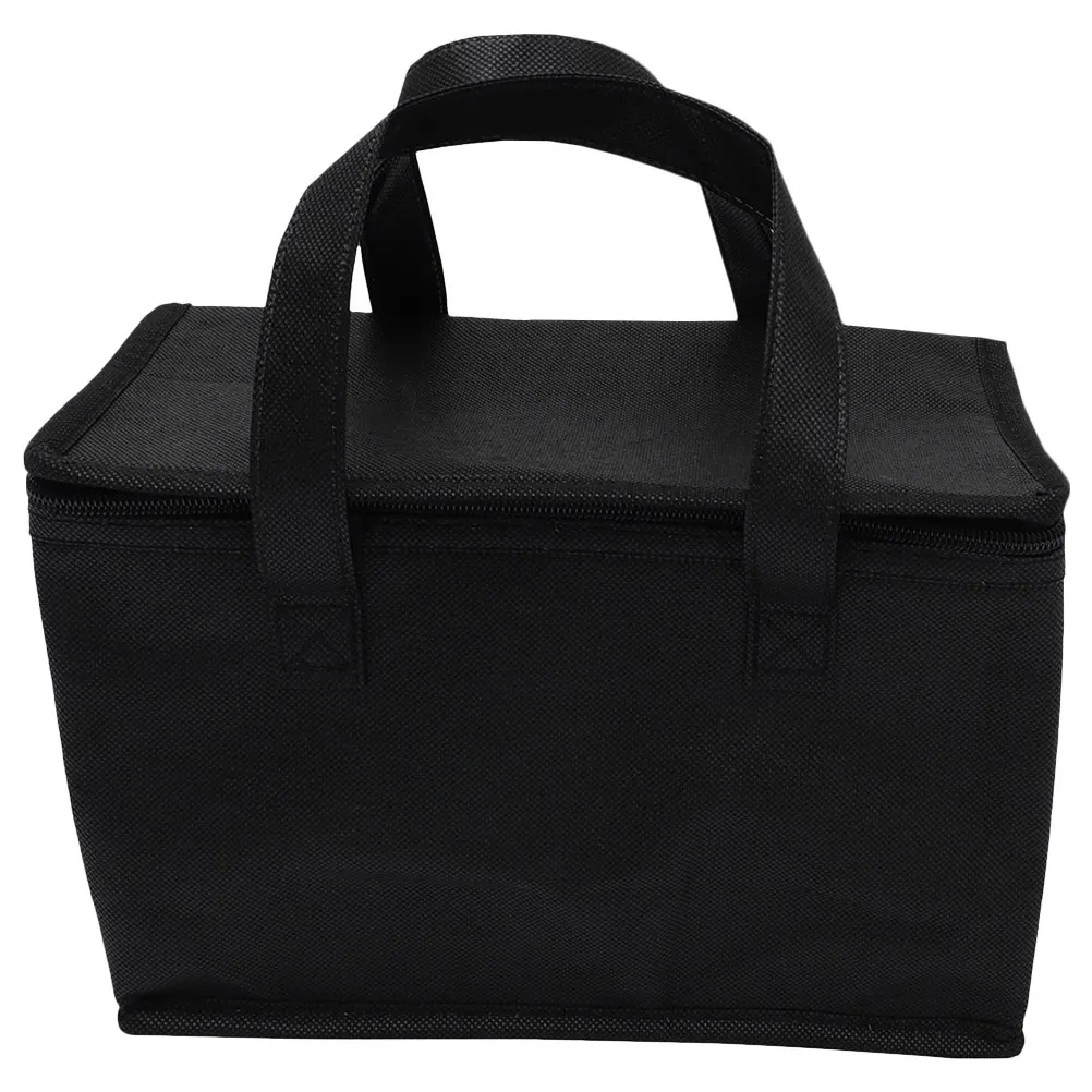 

1pcs Insulated Bag 28x14x17 Black Thick Thermal Cooling Grocery Take Out Picnic Camping Zipper Storage Kitchen Bar