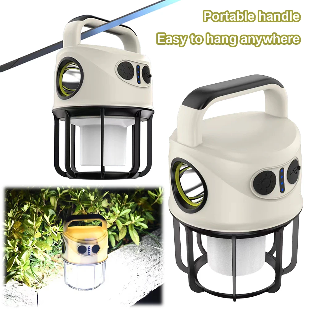 Camping Lantern USB Rechargeable 1200mAh Hanging Tent Light Super Bright Portable Camping Light for Power Outage Hiking Fishing