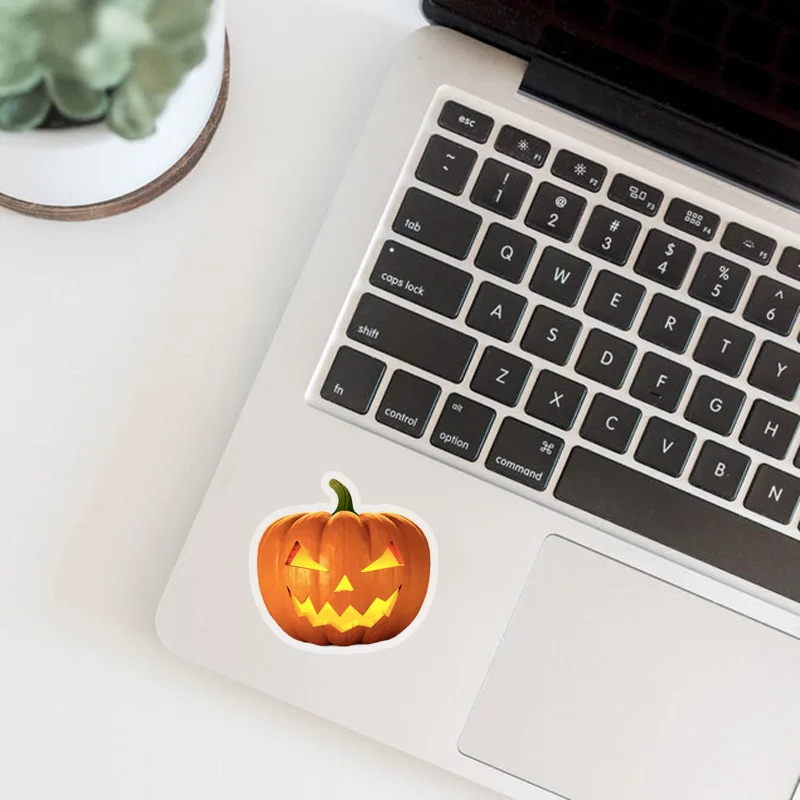 10/30/50/100pcs Halloween Pumpkin Stickers Laptop Bicycle Guitar Skateboard Sticker Kid DIY Graffiti Waterproof stickers