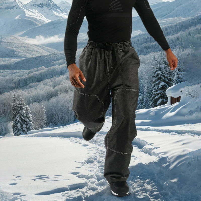 الذكور الإناث على الجليد السراويل النساء رجل دافئ تزلج بانت الرياضة في الهواء الطلق الكبار التزلج السراويل يندبروف مقاوم للماء الملابس المتينة #5