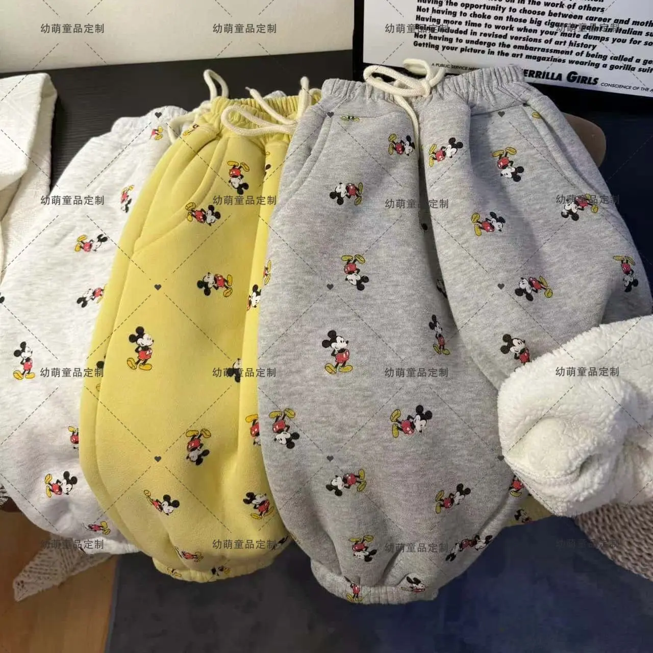 

Disney Kids Fleece Joggers, Plush Lined Sweatpants for Winter, Unisex Cartoon Print Pants