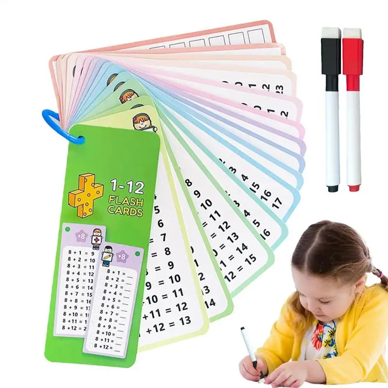 Mathematics Flash Cards 15X Multiplication And Division Flash Cards Home Multiplication Learning Aids Cards With Dry Erase Pens