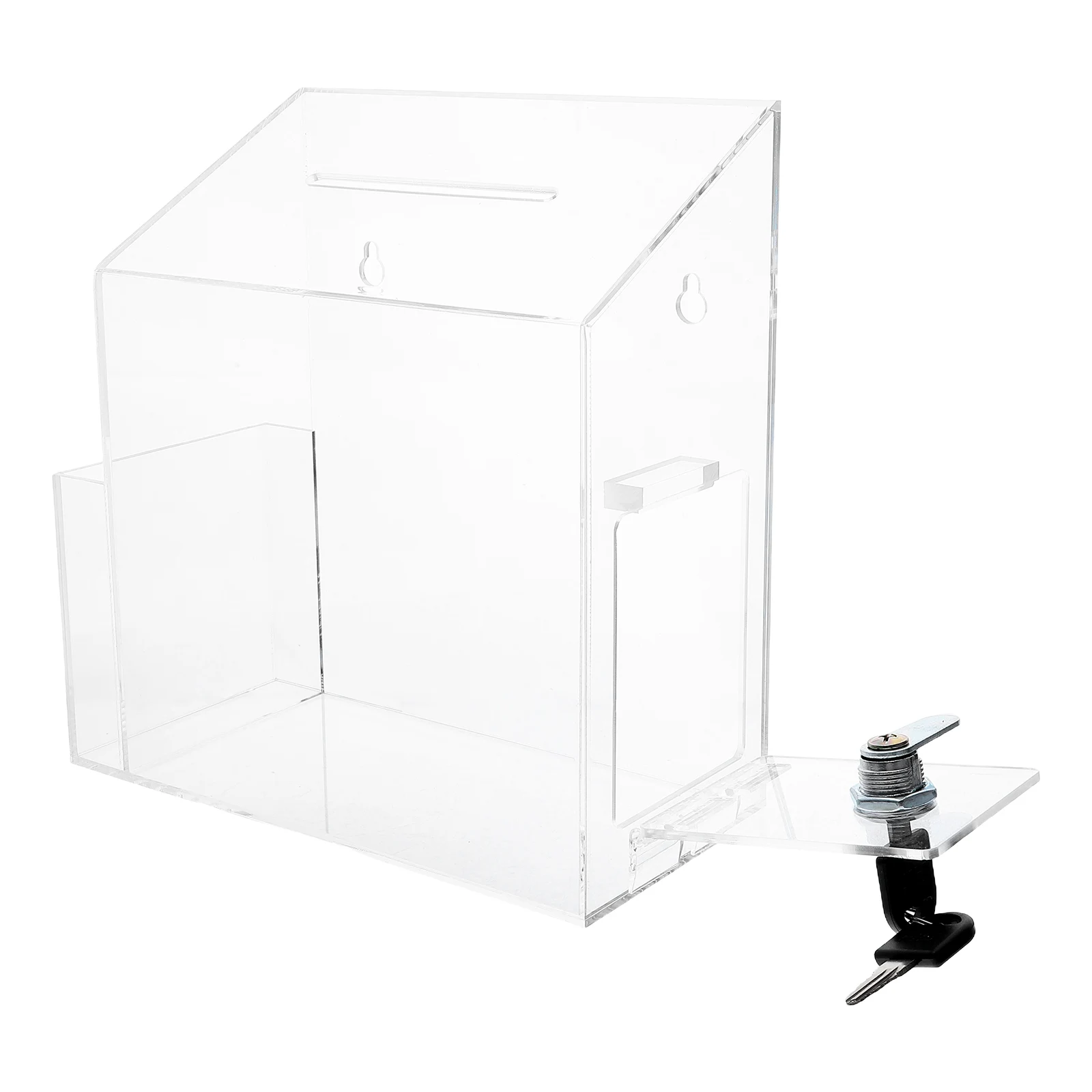 

Acrylic Ballot Box Donation Boxes for Money with Lock Jar Transparent Business Card Holder Small Voting Slot Office