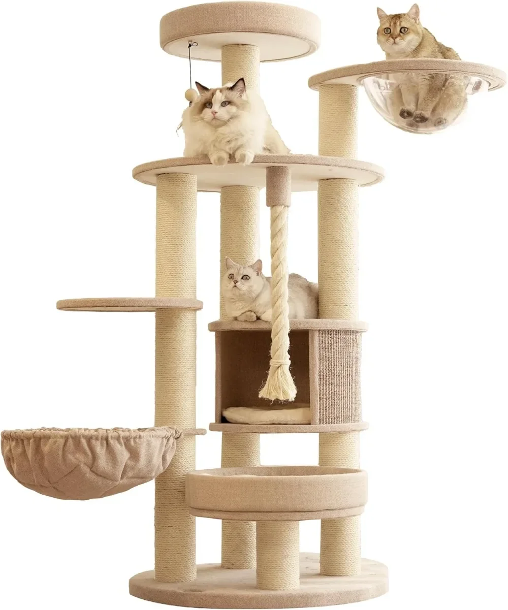 

Extra Large Cat Tree for Maine Coon,65 Inches Tall Cat Tree Tower for Indoor Cats Large Adult,XXL Heavy Duty Luxury Sturdy