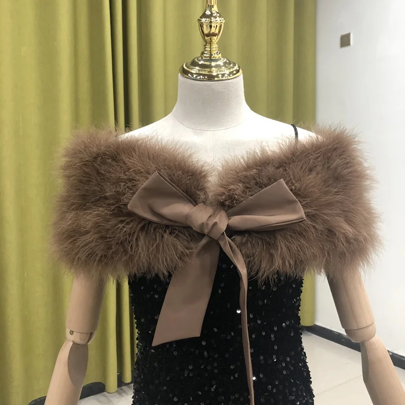 

One Shoulder Banquet Evening Gown Draped over Small Shawl Niche Gown Seasonal Style Women's Formal Dress