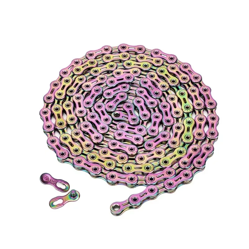 

MTB 12-Speed SLR Chain 12s Ultralight Road Bicycle Mountain Bike 126 Links Rear Steel Colorful Rainbow Chain for Parts K7