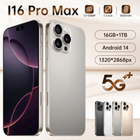 I16 Pro Max New Smartphone 5G 7.3-inch High-definition Android 14 Snapdragon 8gen3 10core Dual SIM Phone 8000mAh Unlocking Phone