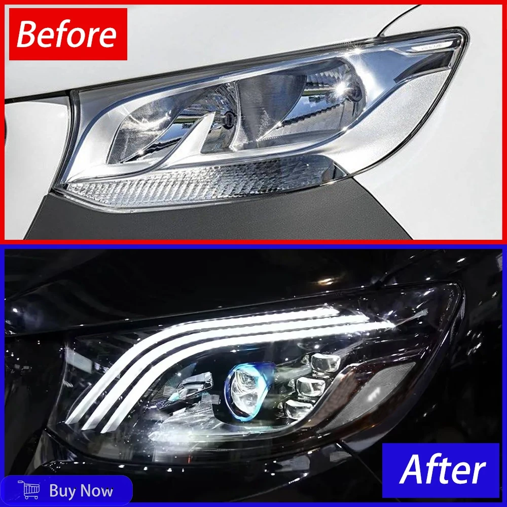 For Benz Sprinter W907 2018-2023 Year Upgrade High Configure LED Car Headlight Assembly Dual Projector Lens Accessories