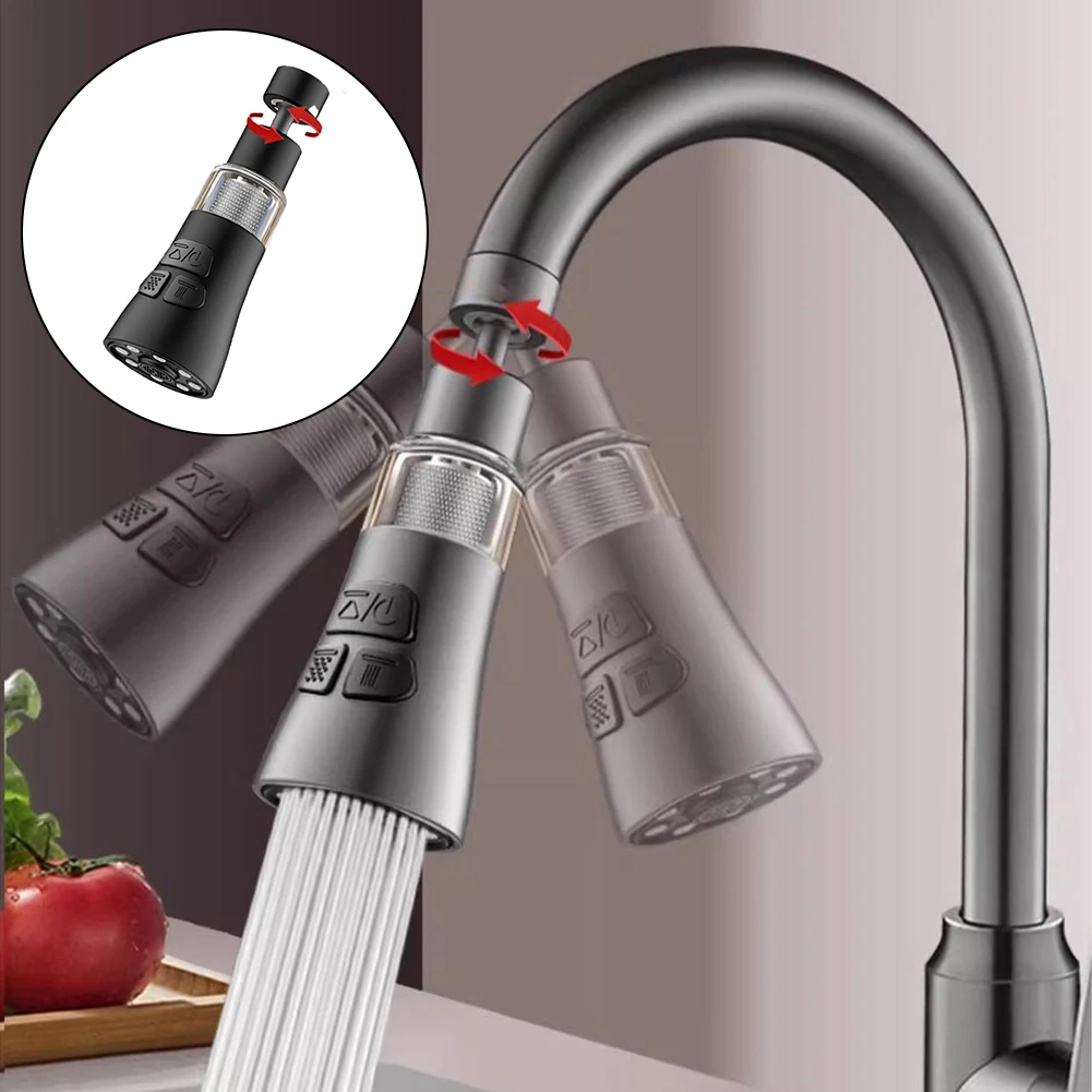 3 In 1 Kitchen Faucet Extender Spray Head 360 Rotate Tap 3 In 1 Spray Head Modern Aesthetic Space-saving Design