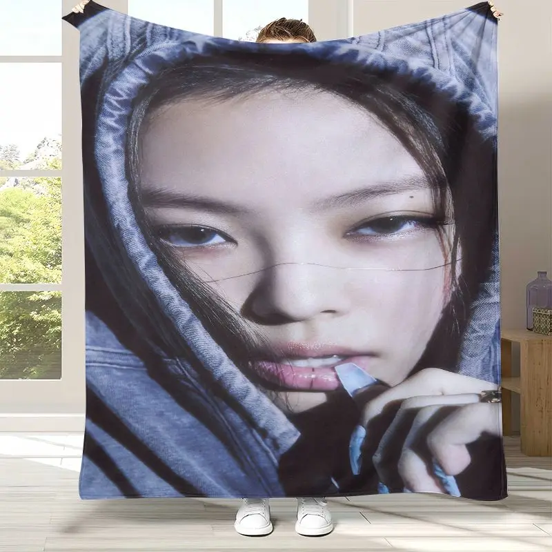 Korean Idol J-Jennie Solo Less Than A Lover Flannel Throw Blanket,Cozy Blanket for Bed,Sofa,Living Room,Picnic,Home Decor Kids