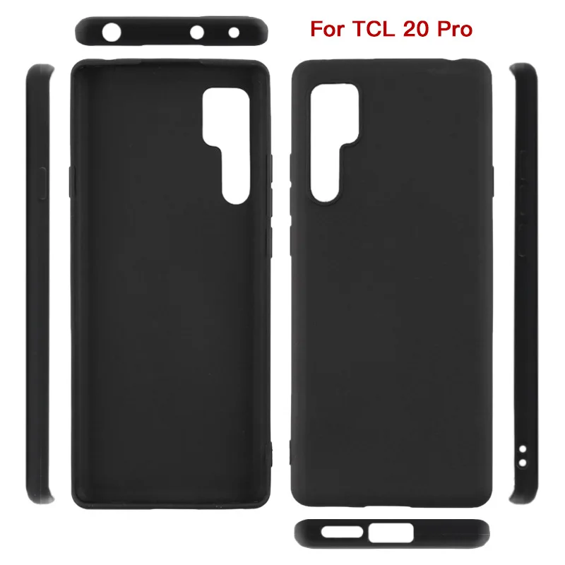 Black Soft Silicone Funda for TCL 20 Pro 5G Case 6.67 Inch Soft TPU Good Quality Coque For TCL 20 Pro 5G Phone Cover