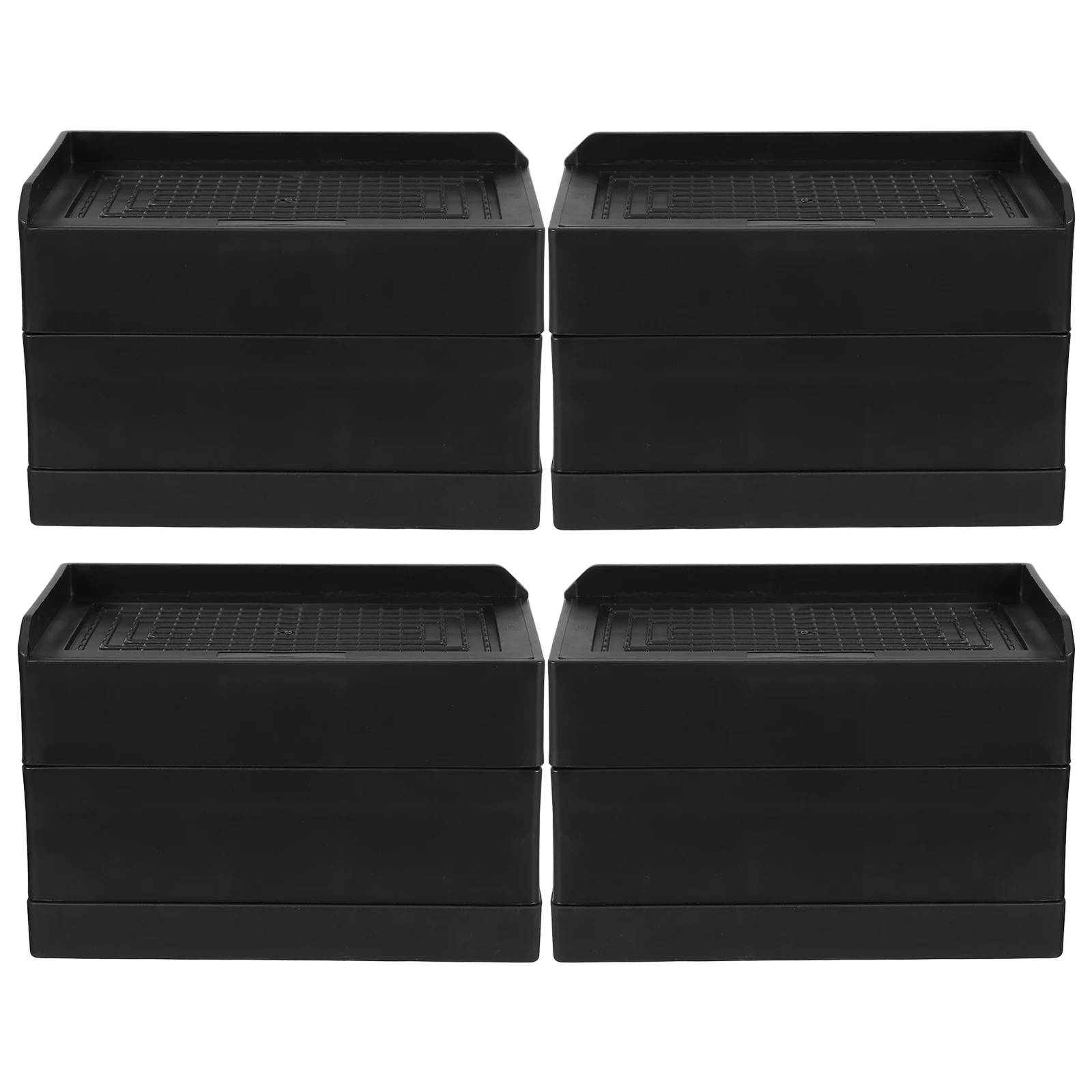 4pcs Rubber Bed Leg Risers Heavy Duty Furniture Lift Blocks Stackable For Sofa Table Chair Desk Dorm Frame Elevator Non-Slip